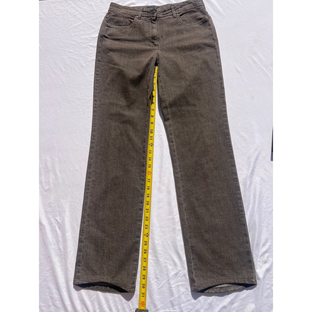 Caroll Paris Grey Straight Leg Rhinestone Back Pocket Jeans Size 40 Womens